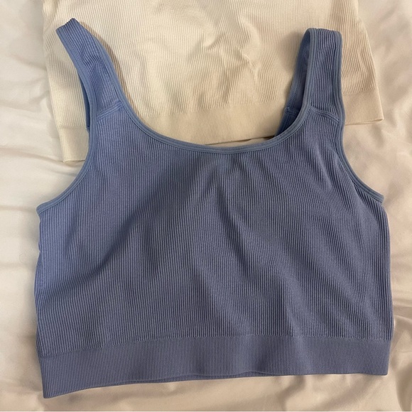 Jockey sports bras/workout top White and Blue size M - Picture 2 of 6